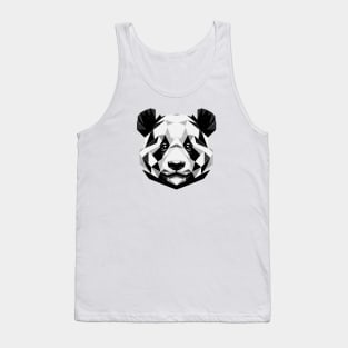 Abstract Geometric Panda - Monochromatic Design Tank Top